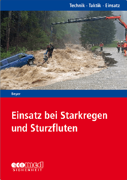 Buchcover "Einsatz bei Starkregen und Sturzfluten" von Beyer.